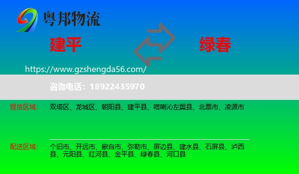 建平县到绿春县物流专线