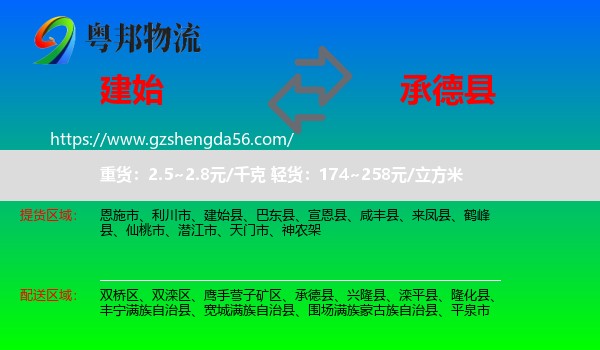 建始县到承德县物流专线