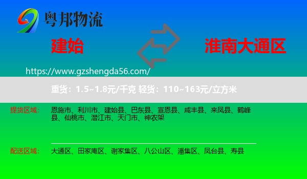建始县到大通区物流专线