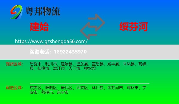 建始县到绥芬河市物流专线