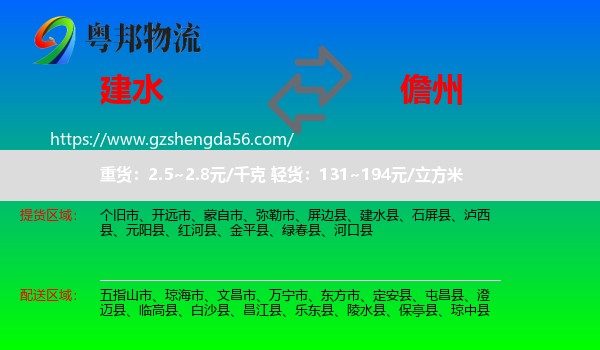 建水县到儋州物流