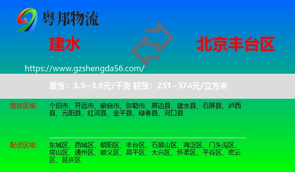 建水县到丰台区物流