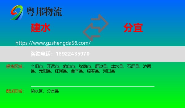 建水县到分宜县物流专线