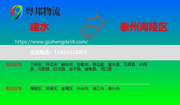 建水县到海陵区物流专线