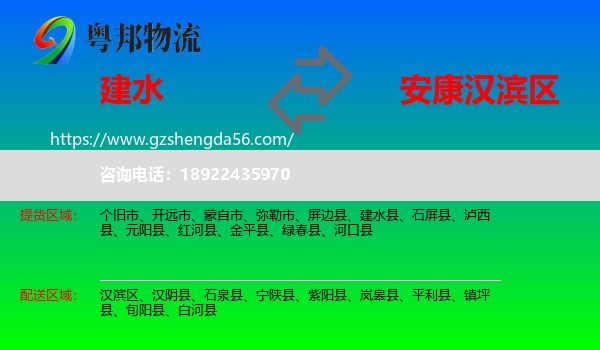 建水县到汉滨区物流专线