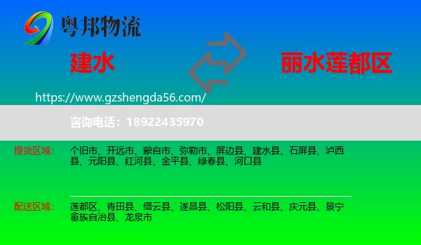 建水县到莲都区物流专线