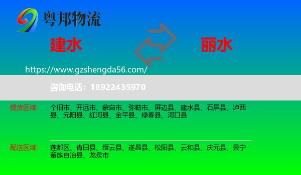 建水县到丽水物流