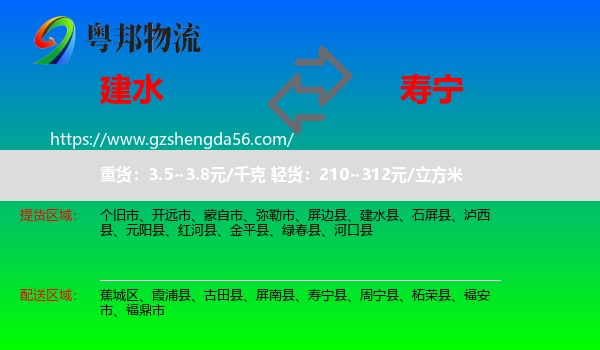 建水县到寿宁县物流专线