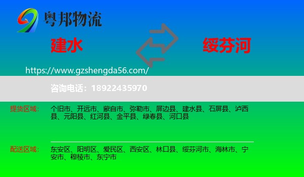 建水县到绥芬河市物流专线