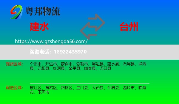 建水县到台州物流