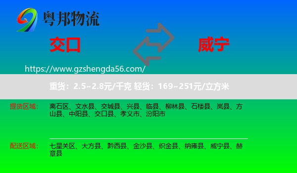 交口县到威宁县物流专线