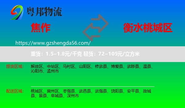 焦作到桃城区物流专线