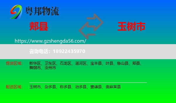 郏县到玉树市物流专线