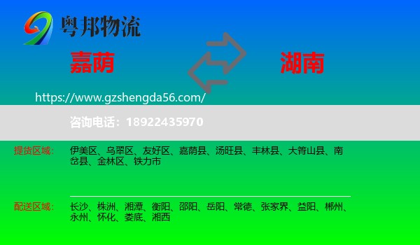嘉荫县到湖南物流