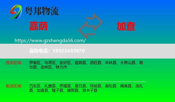 嘉荫县到加查县物流专线