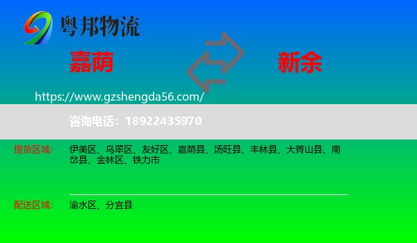 嘉荫县到新余物流