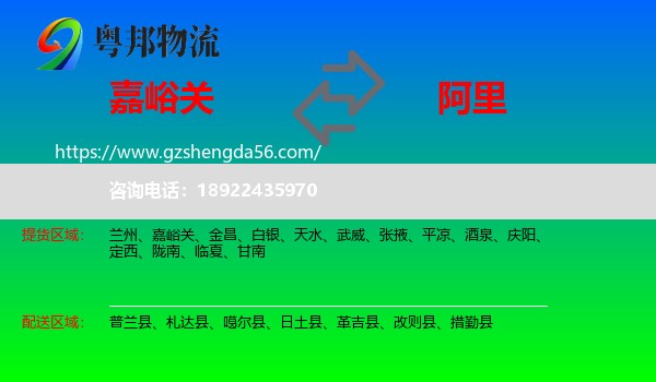 嘉峪关到阿里物流专线