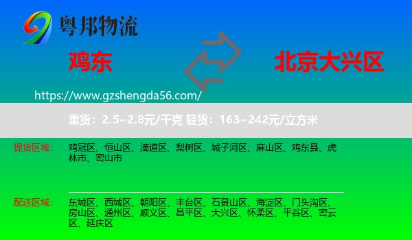 鸡东县到大兴区物流专线