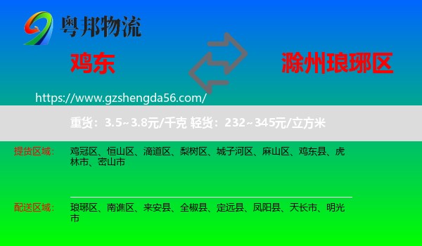 鸡东县到琅琊区物流专线