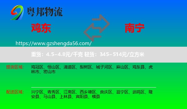 鸡东县到南宁专线