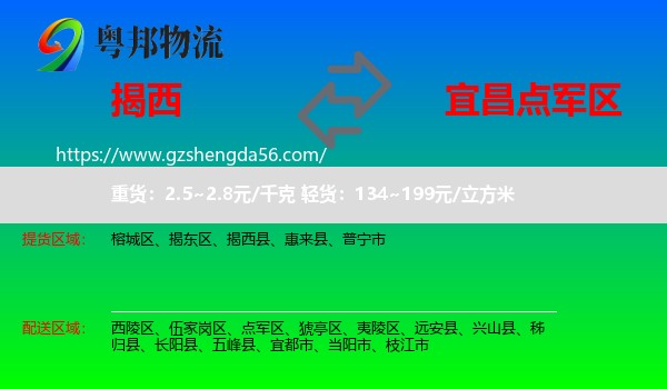 揭西县到点军区物流专线