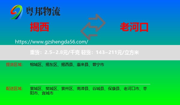 揭西县到老河口市物流专线
