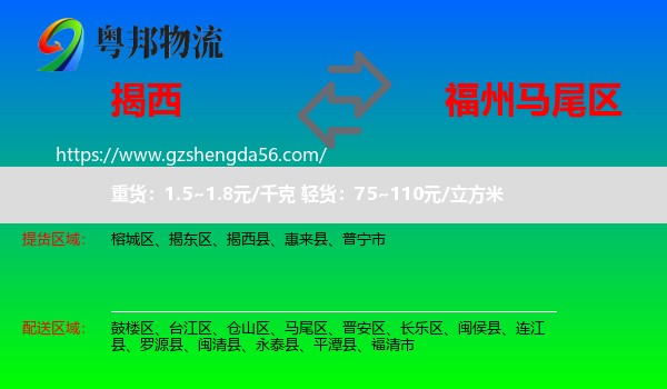 揭西县到马尾区物流专线