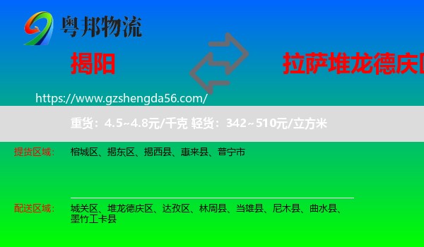 揭阳到堆龙德庆区物流专线