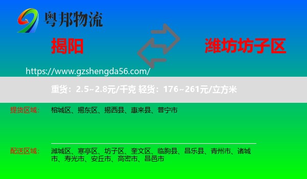 揭阳到坊子区物流专线