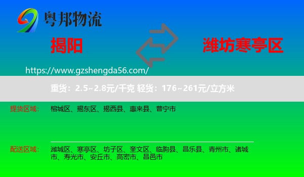 揭阳到寒亭区物流专线