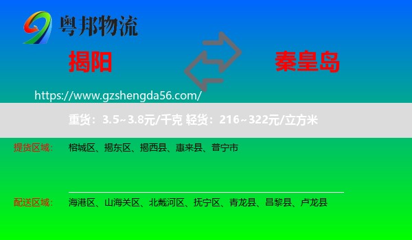 揭阳到秦皇岛物流