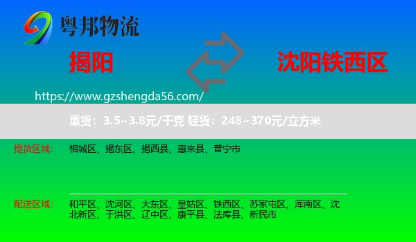 揭阳到铁西区物流专线