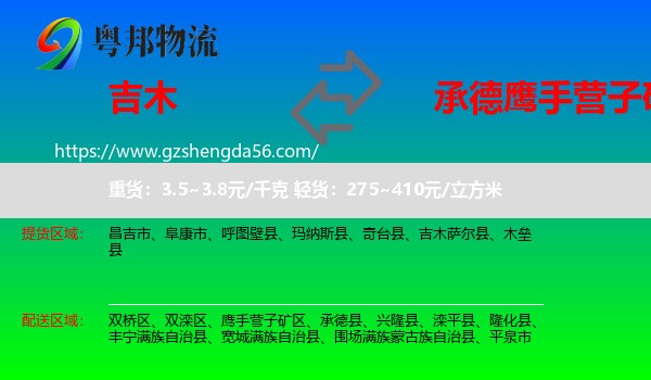 吉木萨尔县到鹰手营子矿区物流专线
