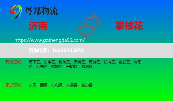 济南到攀枝花物流