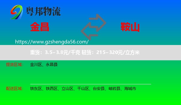 金昌到鞍山物流专线
