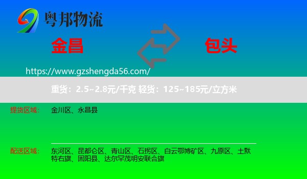 金昌到包头物流专线