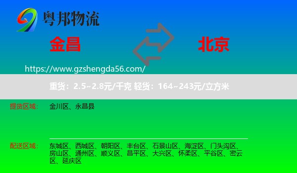 金昌到北京专线