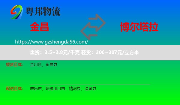 金昌到博尔塔拉物流专线