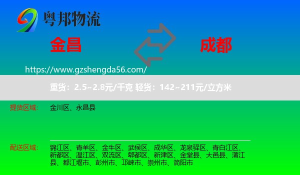 金昌到成都专线