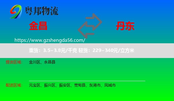 金昌到丹东物流专线
