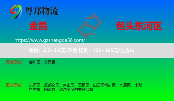 金昌到东河区物流专线