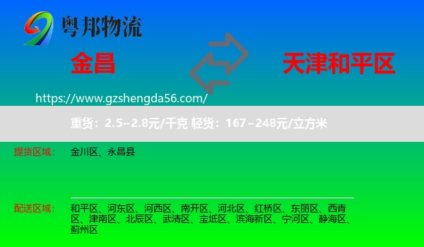 金昌到和平区物流专线
