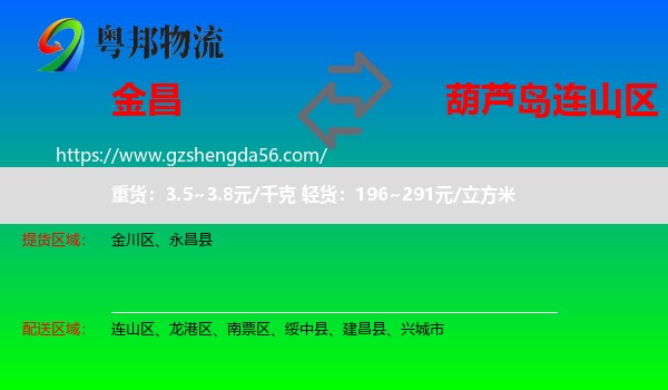 金昌到连山区物流专线