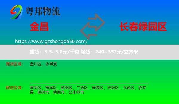 金昌到绿园区物流专线