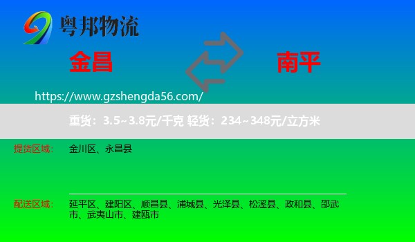金昌到南平物流专线
