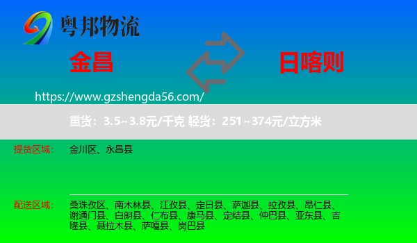 金昌到日喀则物流专线