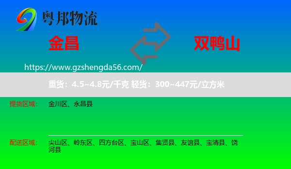 金昌到双鸭山物流专线