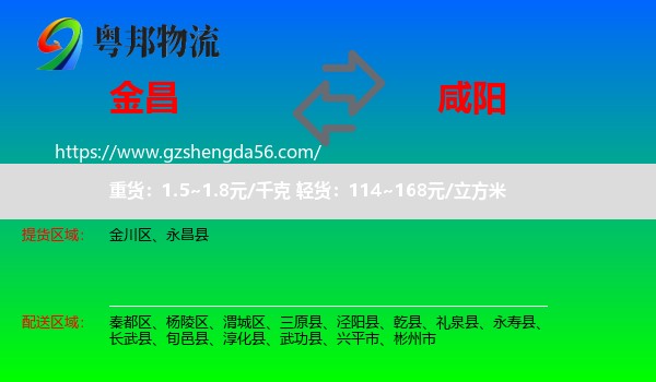 金昌到咸阳物流专线