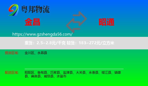 金昌到昭通物流专线