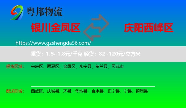 金凤区到西峰区物流专线
